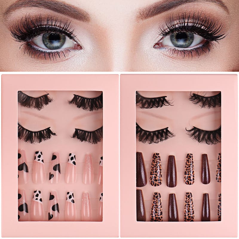 Faux Mink Lashes And Nails Set-1