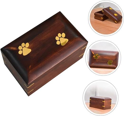 Pet Urn Cat Dog Urns Cremation Wooden Box for Pet Memorial Keepsake Resistant Wear Compact Household Convenient