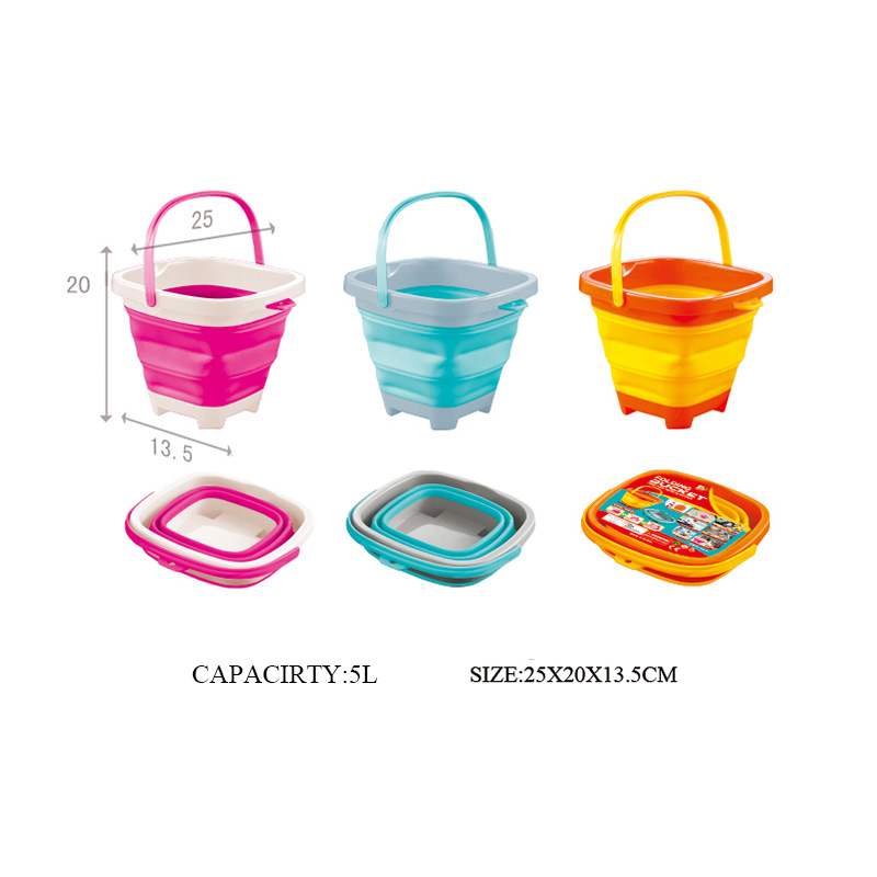 5L square folding bucket beach toys