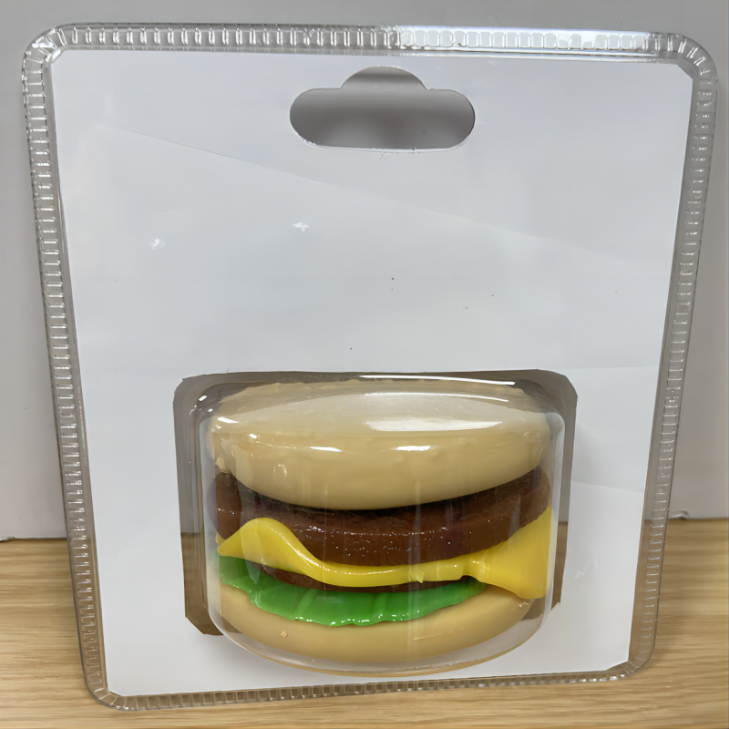 Hot selling TPR sand filled simulation hamburger stretching toy