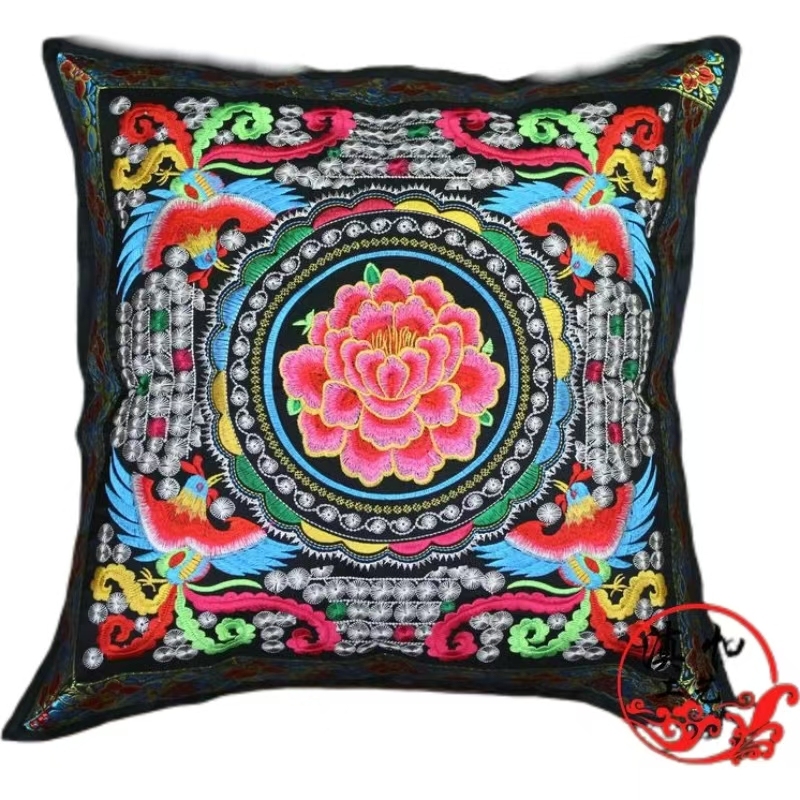 Yunnan ethnic embroidery pillowcase, cushion, chair cushion, sofa cushion, homestay, bedside pillowcase, office lumbar pillow