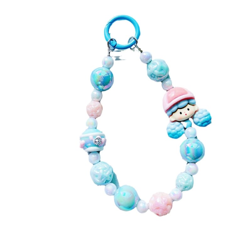 Cartoon popcorn girl, mobile phone chain pendant, Douyin DIY, the same hand-painted beads, string luggage, accessories, creative accessories