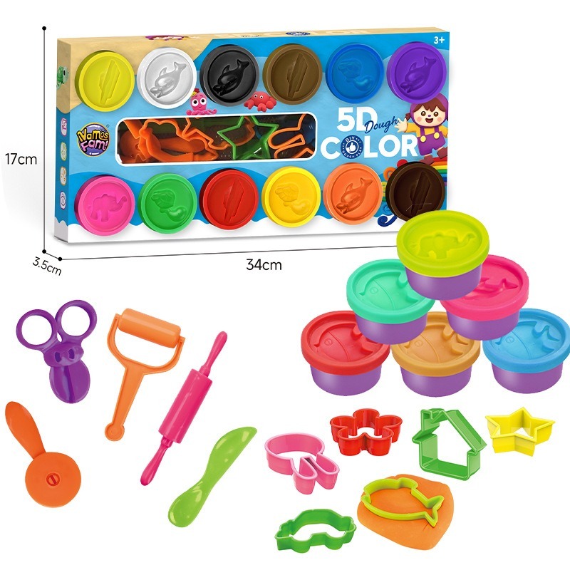 Plasticine Tools DIY Set 23 Piece Set Ultra Light Clay Dough Kids Playset Baby Safe Color