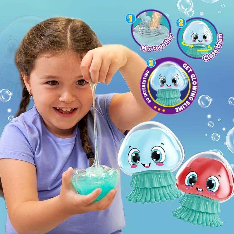 Slime Handmade DIY Made Glow-in-the-dark Jellyfish Crystal Mud Puzzle Slime Set Stress Relief Non-Sticky Clear Slime Party Favor Gifts