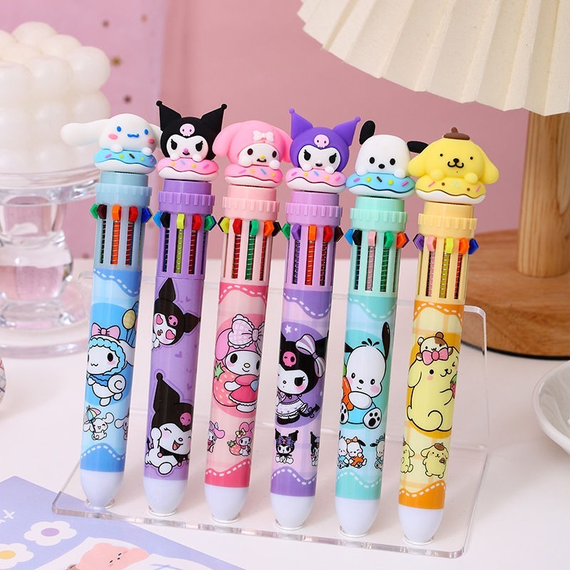 Sanrio's new 10-color ballpoint pen SANRIO Kulomi 10-color handbook pen cross-border explosive source of foreign trade