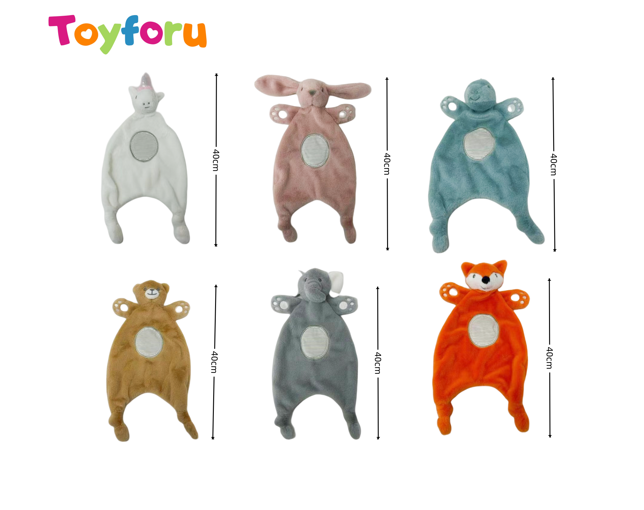 Hot sales 40cm super soft soothing towel unicorn bear rabbit elephant fox dinosaur combination plush Toys