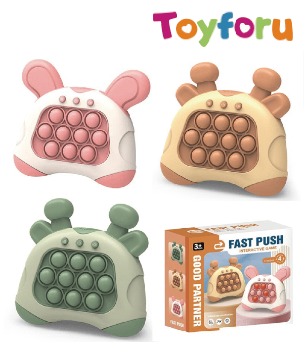 Cross Border Hot Selling New Deer Fast Push Game Console Kids Fun Fast Push Toy Quick Push Game Electronic Pop Light Antistress Toys Sensory Toys Quick Push Bubble Competitive Game