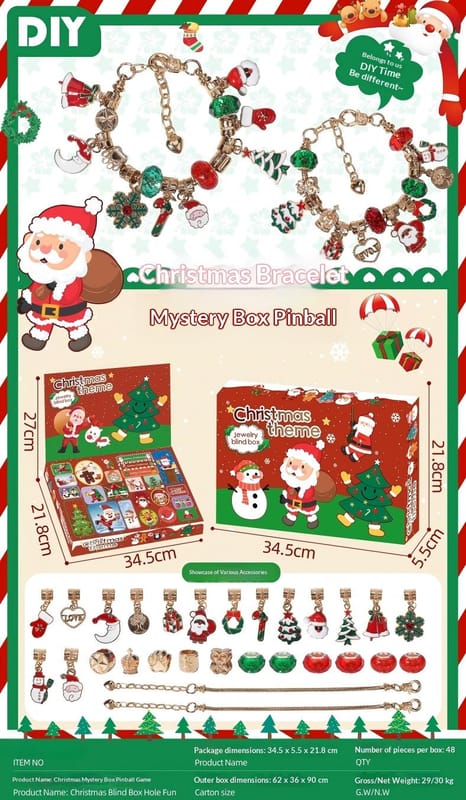 Christmas themed DIY bracelet blind box