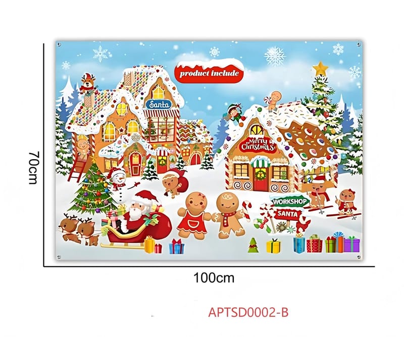 Christmas Felt Story Board, Gingerbread House Hanging Felt Book for Toddlers, Montessori Early Learning Interactive Wall Puzzle, Xmas Educational Sensory Toy Gift for Kids Ages 2+
