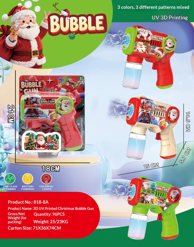 3D UV printed Christmas bubble gun