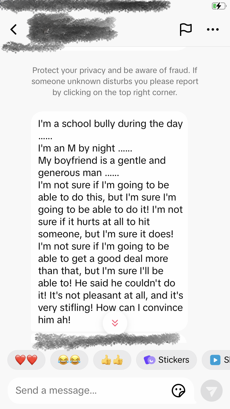 Fans send Daluse private messages asking how to turn their boyfriends into S? Fans send Daluse private messages asking how to turn their boyfriends into S?