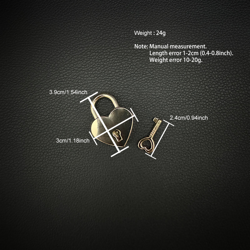 Daluse Gold Silver Heart Lock Size