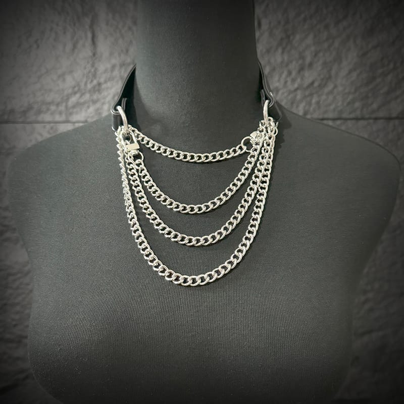 Daluse [Kailani] Double Titanium Steel Chain Variety Fashion Choker