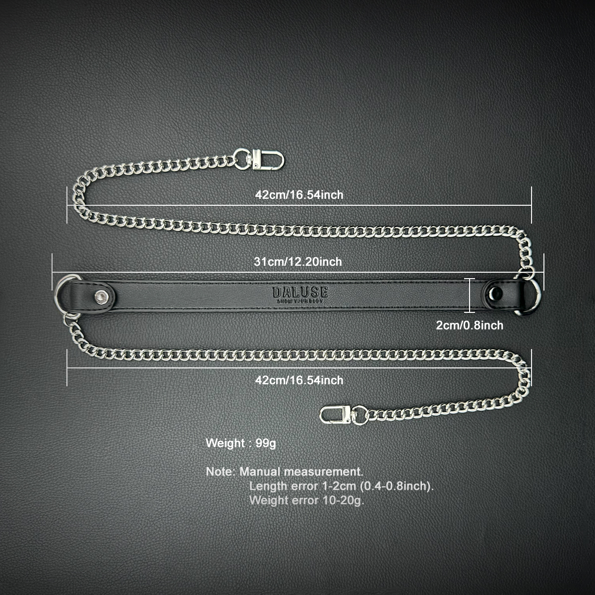 Daluse [Fay] Double Titanium Steel Chain Collar And Snake Pattern Silver Chain Adjustable Cuff Combination, TikTok Hot Products Size