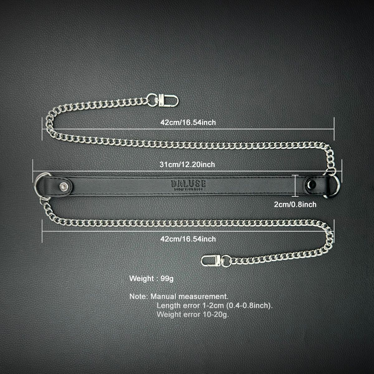 Daluse [Fay] Double Titanium Steel Chain Collar And Snake Pattern Silver Chain Adjustable Cuff Combination, TikTok Hot Products