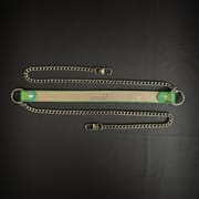 Daluse [Iris] Colorful Leather Collar Double Titanium Steel Chain Versatile Fashion Choker