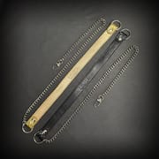 Daluse [Shatter] Crushed Black Gold Leather Collar Single Titanium Steel Chain Versatile Fashion Choker