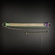 Daluse [Rainbow] Colorful Leather Collar Single Titanium Steel Chain Versatile Fashion Choker