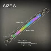 Daluse [Forest] Double Heart Shaped Buckle Titanium Steel Chain Colorful Leather Choker