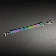 Daluse [Forest] Double Heart Shaped Buckle Titanium Steel Chain Colorful Leather Choker