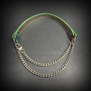 Daluse [Rainbow] Colorful Leather Collar Single Titanium Steel Chain Versatile Fashion Choker