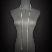 Daluse [Iris] Colorful Leather Collar Double Titanium Steel Chain Versatile Fashion Choker