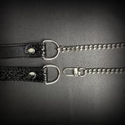 Daluse [Shatter] Crushed Black Gold Leather Collar Single Titanium Steel Chain Versatile Fashion Choker