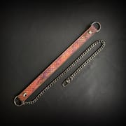 Daluse [Rachel] Gold Spotted Purple Orange Snake Pattern Leather Collar Single Titanium Steel Chain Versatile Fashion Choker