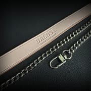 Daluse [Rachel] Gold Spotted Purple Orange Snake Pattern Leather Collar Single Titanium Steel Chain Versatile Fashion Choker