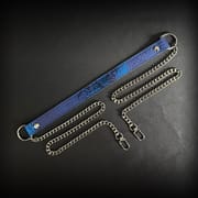 Daluse [Noelle] Blue Snake Leather Collar Double Titanium Steel Chain Adjustment Choker