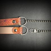 Daluse [Rachel] Gold Spotted Purple Orange Snake Pattern Leather Collar Single Titanium Steel Chain Versatile Fashion Choker