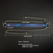 Daluse [Noelle] Blue Snake Leather Collar Double Titanium Steel Chain Adjustment Choker
