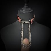 Daluse [Rachel] Gold Spotted Purple Orange Snake Pattern Leather Collar Single Titanium Steel Chain Versatile Fashion Choker
