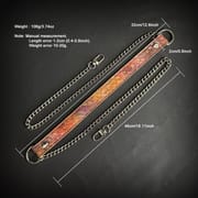 Daluse [Anais] Gold Spotted Purple Orange Snake Leather Choker Double Titanium Steel Chain Adjuster Necklace