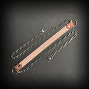 Daluse [Anais] Gold Spotted Purple Orange Snake Leather Choker Double Titanium Steel Chain Adjuster Necklace