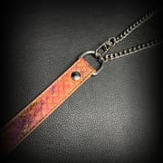 Daluse [Rachel] Gold Spotted Purple Orange Snake Pattern Leather Collar Single Titanium Steel Chain Versatile Fashion Choker