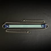 Daluse [Noelle] Blue Snake Leather Collar Double Titanium Steel Chain Adjustment Choker