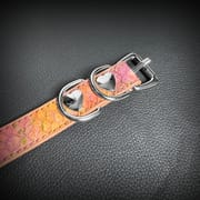 Daluse [Seraphina] Gold Spotted Purple Orange Snake Leather Choker Angel Wings Crystal Pendant Adjustment Necklace