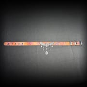 Daluse [Seraphina] Gold Spotted Purple Orange Snake Leather Choker Angel Wings Crystal Pendant Adjustment Necklace