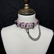 Daluse Snake Pattern Leather Silver Chain Adjustable Choker Necklace