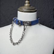 Daluse Snake Pattern Leather Silver Chain Adjustable Choker Necklace
