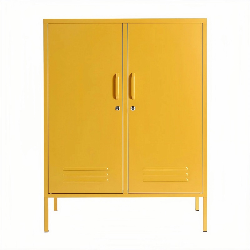 Steel Swing Door Midi Storage Cabinet - Mustard Yellow