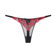 European and American embroidered sexy lace low waist adjustable crossover hot sheer thong women's panties