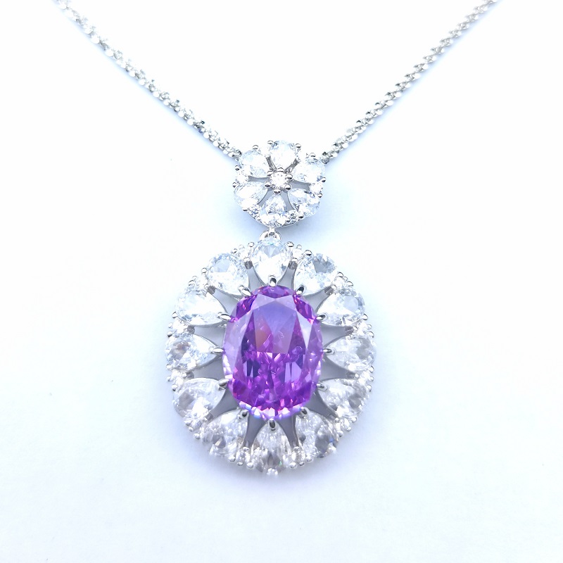 925 Silver Cubic Oxide Purple Pendant (PS1809C1) does not contain a chain