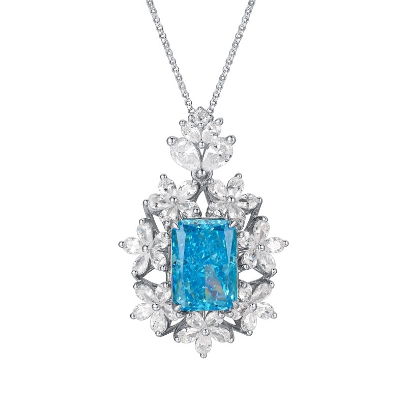 925 Silver Cubic Oxide Blue Pendant (ZHFPO157) does not contain a chain