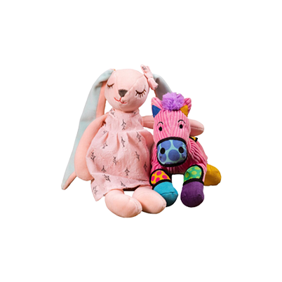Fabric: Rabbit and horse