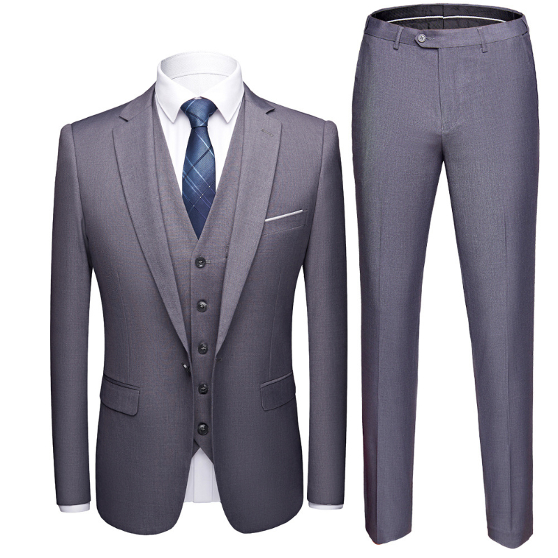 Men's 3 Piece Suits Elegant Wedding Dress Blazers Set Luxury Full Coat Pants Design With Business Fit Jacket And Vest