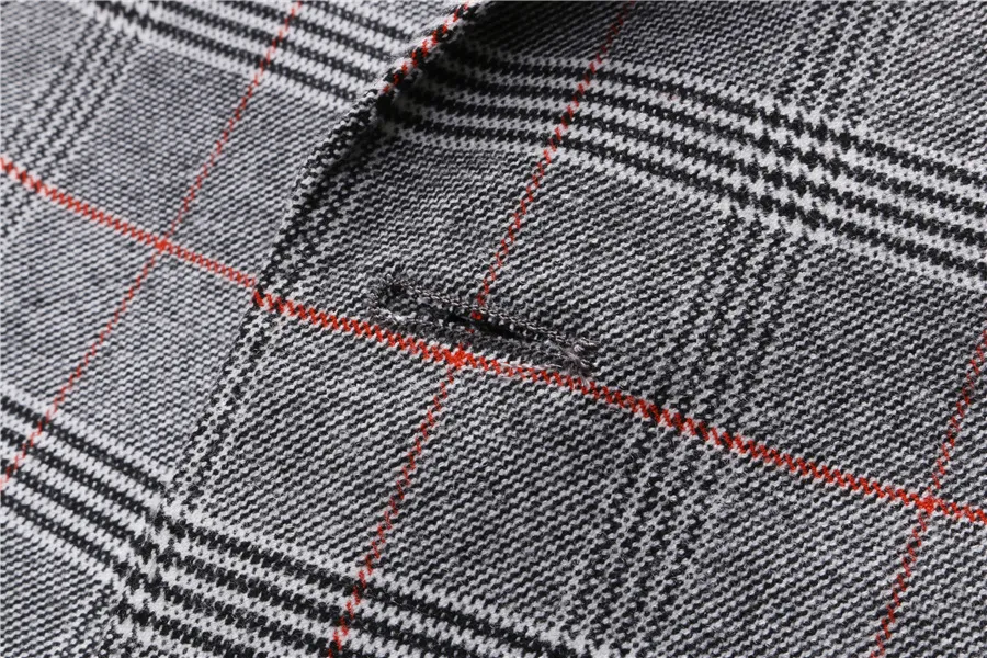 ( Blazer + Vest + Pants ) 2023 New Light Grey Retro Plaid Suit Mens Business Wedding Party 3 Pieces Men Formal Work Dress Suit