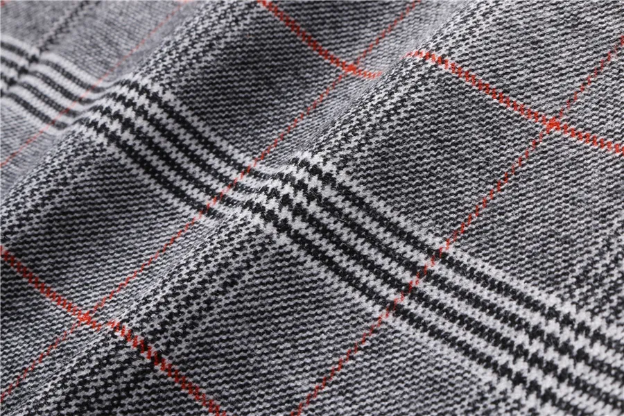 ( Blazer + Vest + Pants ) 2023 New Light Grey Retro Plaid Suit Mens Business Wedding Party 3 Pieces Men Formal Work Dress Suit