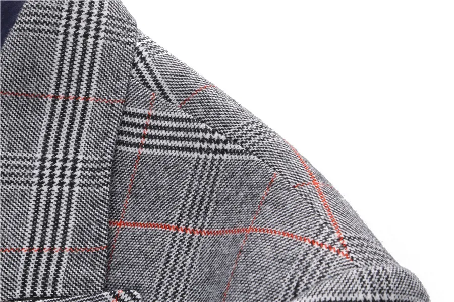( Blazer + Vest + Pants ) 2023 New Light Grey Retro Plaid Suit Mens Business Wedding Party 3 Pieces Men Formal Work Dress Suit